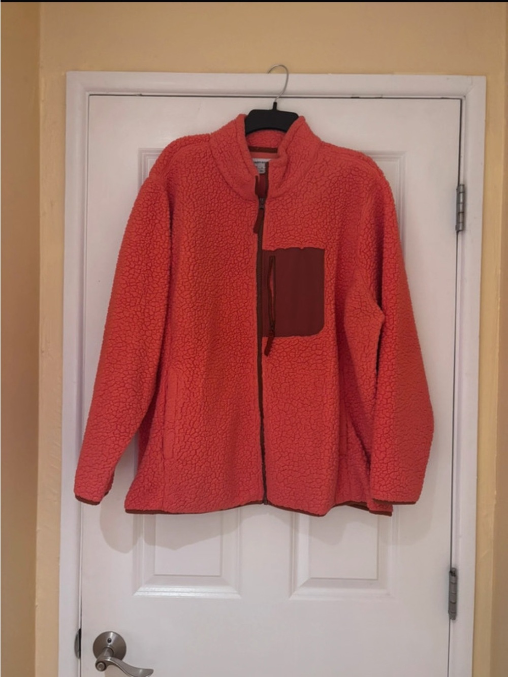 Amazon Essentials Coral Teddy Sherpa Jacket with Chest Pocket